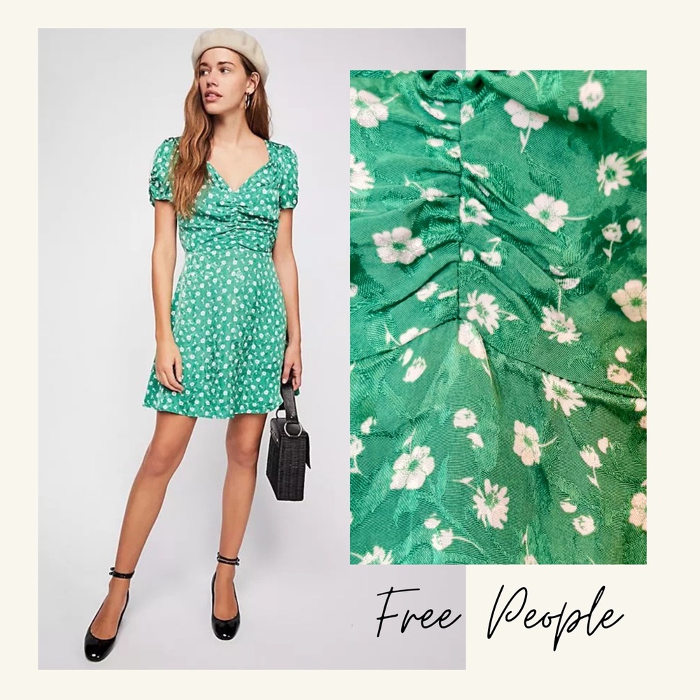 Free People Bond Street Mini Dress – Ruched Front, Size 6